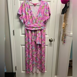 Lilly Pulitzer high low maxi dress size L mums the word amethyst
